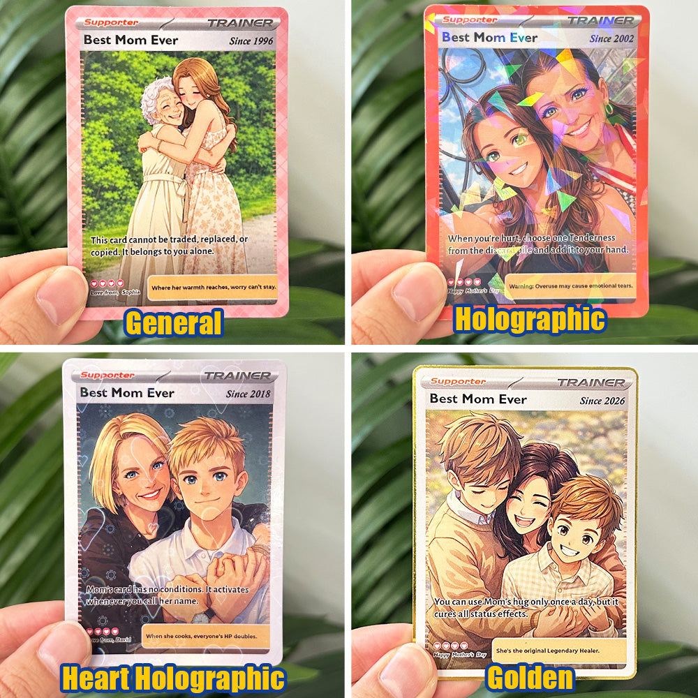 50% OFFđˇPersonalized Mom Anime Supporter Trainer Card Pokecard, Mother's Day