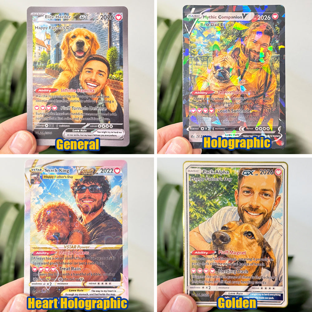 50% OFFđ¶Custom Dad & Pet Anime Poke Card V/VMAX/GX/EX, Father's Day Gift