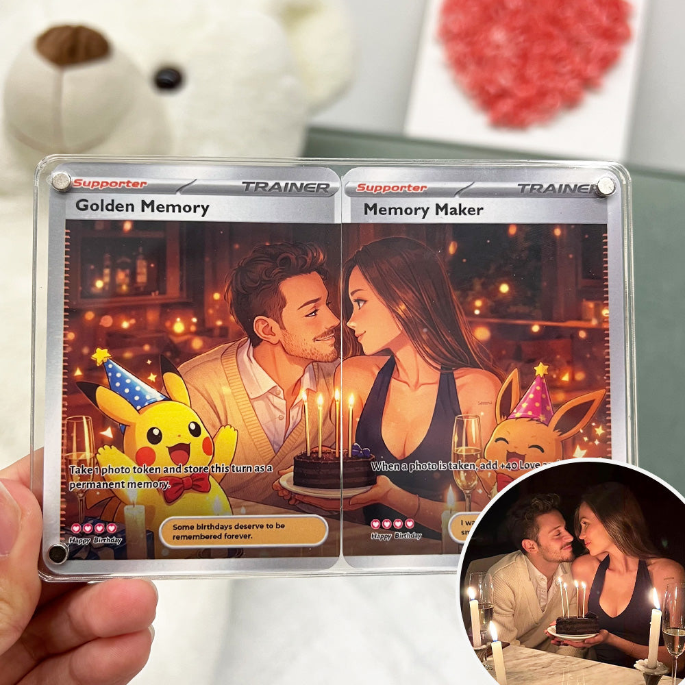 2-Card SetđPersonalized Couple Anime Supporter Trainer Connecting Art Card