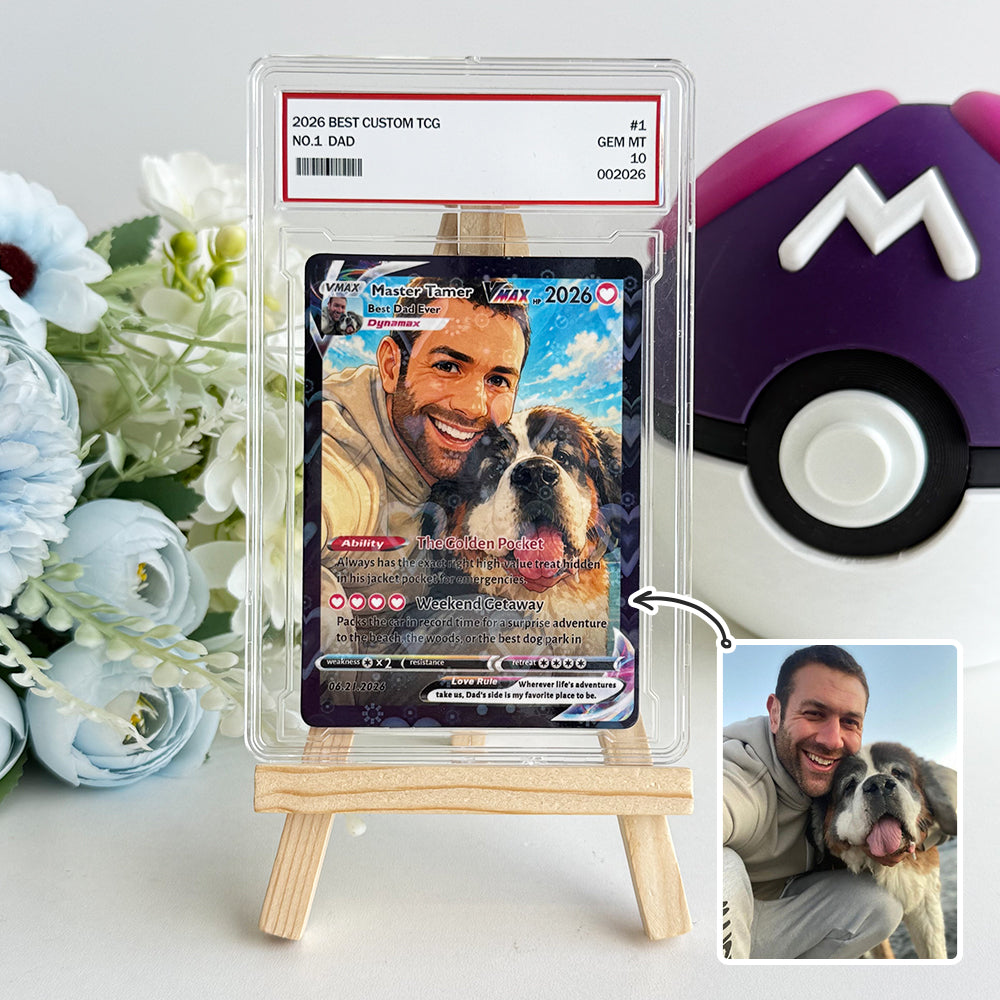 50% OFFđ¶Custom Dad & Pet Anime Poke Card V/VMAX/GX/EX, Father's Day Gift