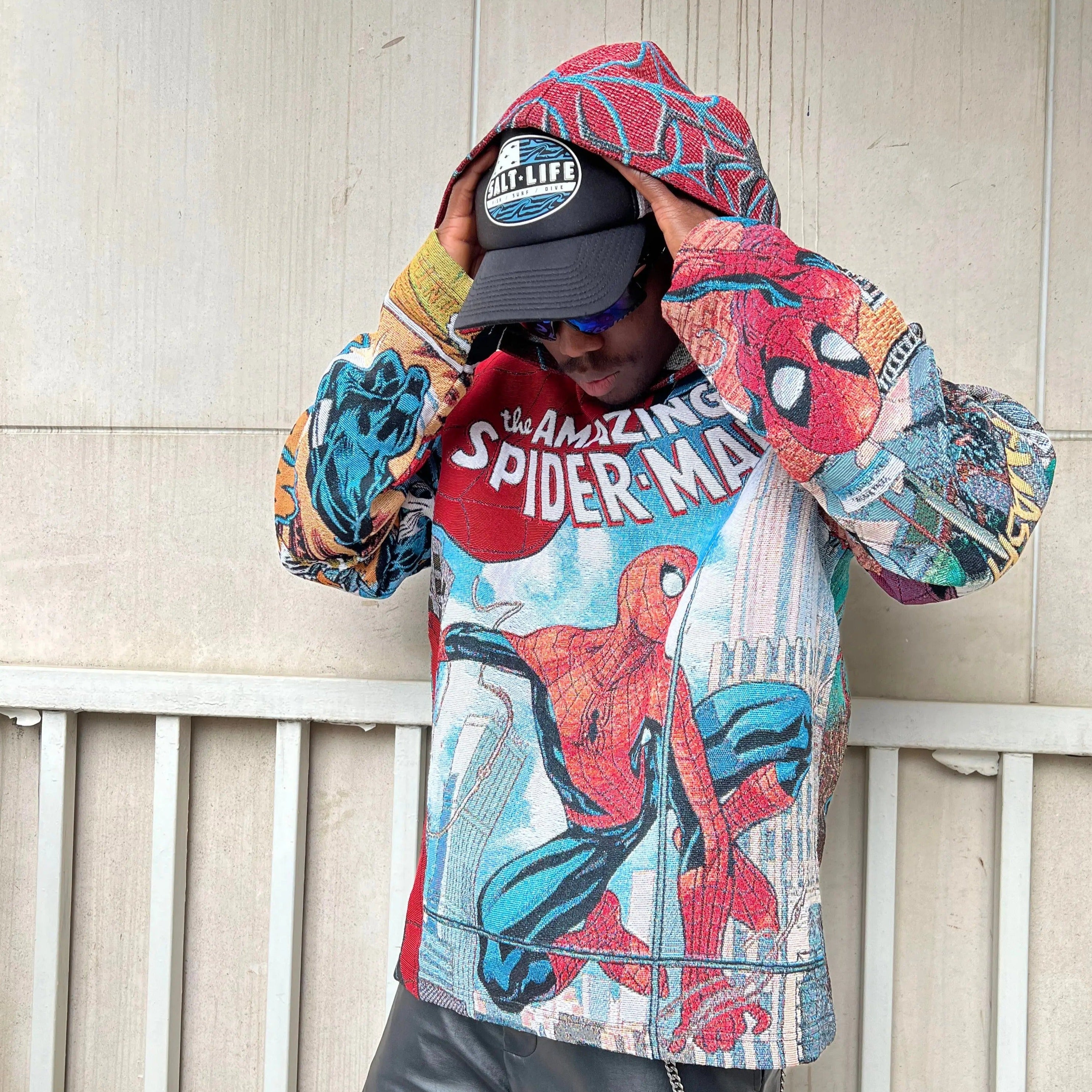 AMAZING SPIDER-MAN WOVEN TAPESTRY HOODIE