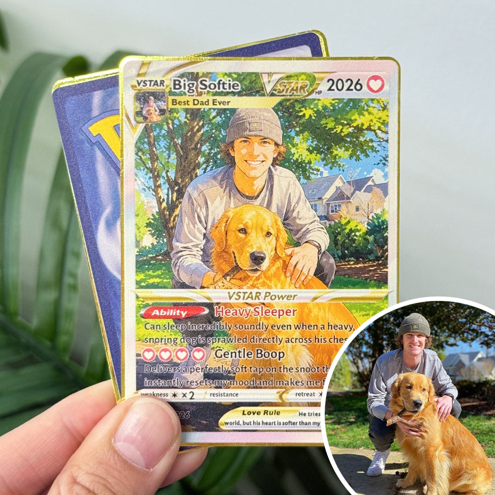 50% OFFđ¶Custom Dad & Pet Anime Poke Card V/VMAX/GX/EX, Father's Day Gift