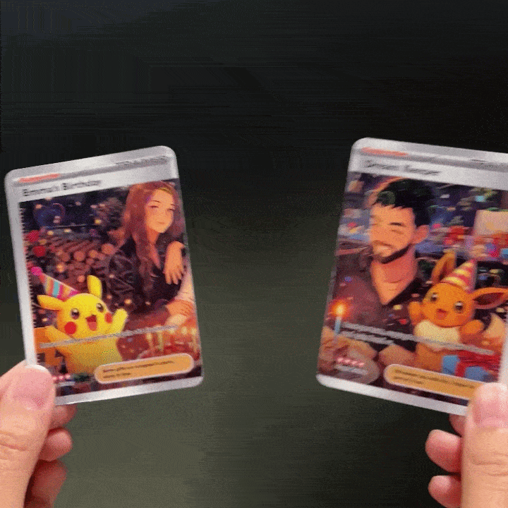2-Card SetđPersonalized Couple Anime Supporter Trainer Connecting Art Card