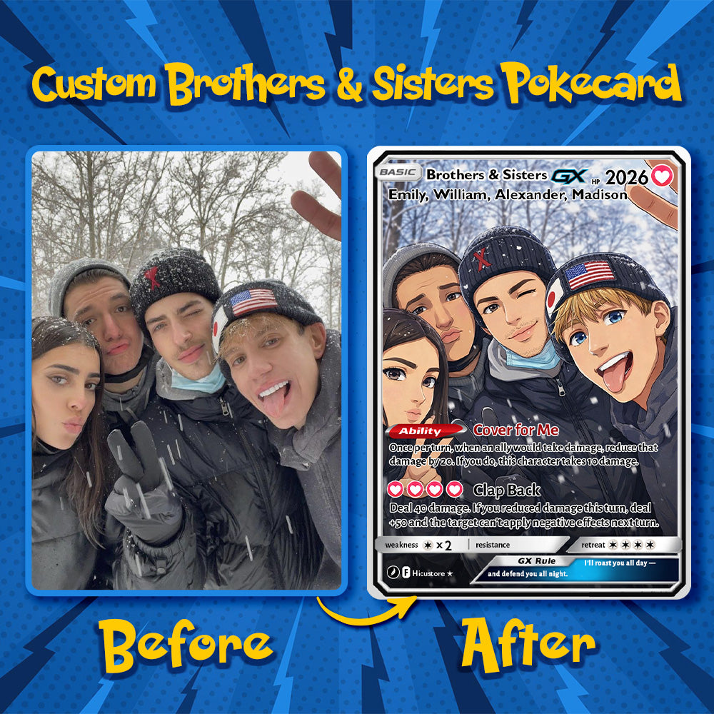 50% OFFđPersonalized Brothers & Sisters Anime Trading Card