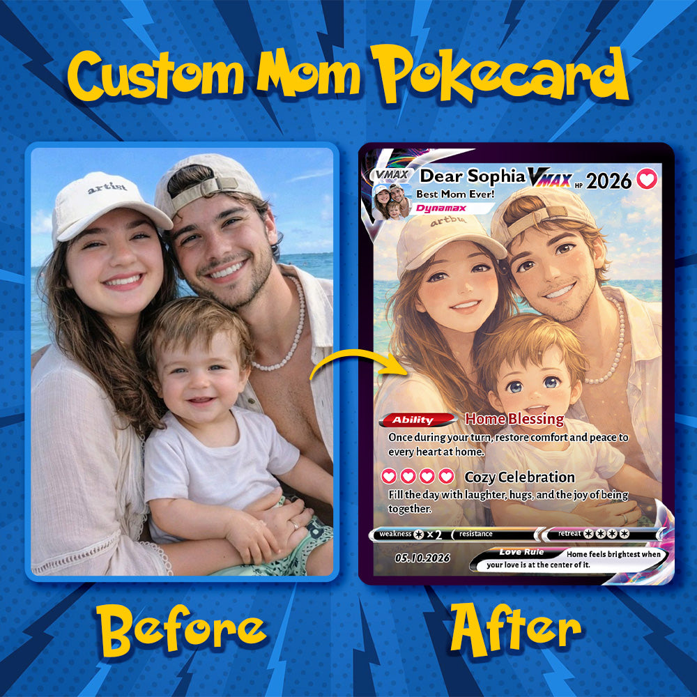 50% OFFđPersonalized Mom Anime Poke Card, Mother's Day Gift