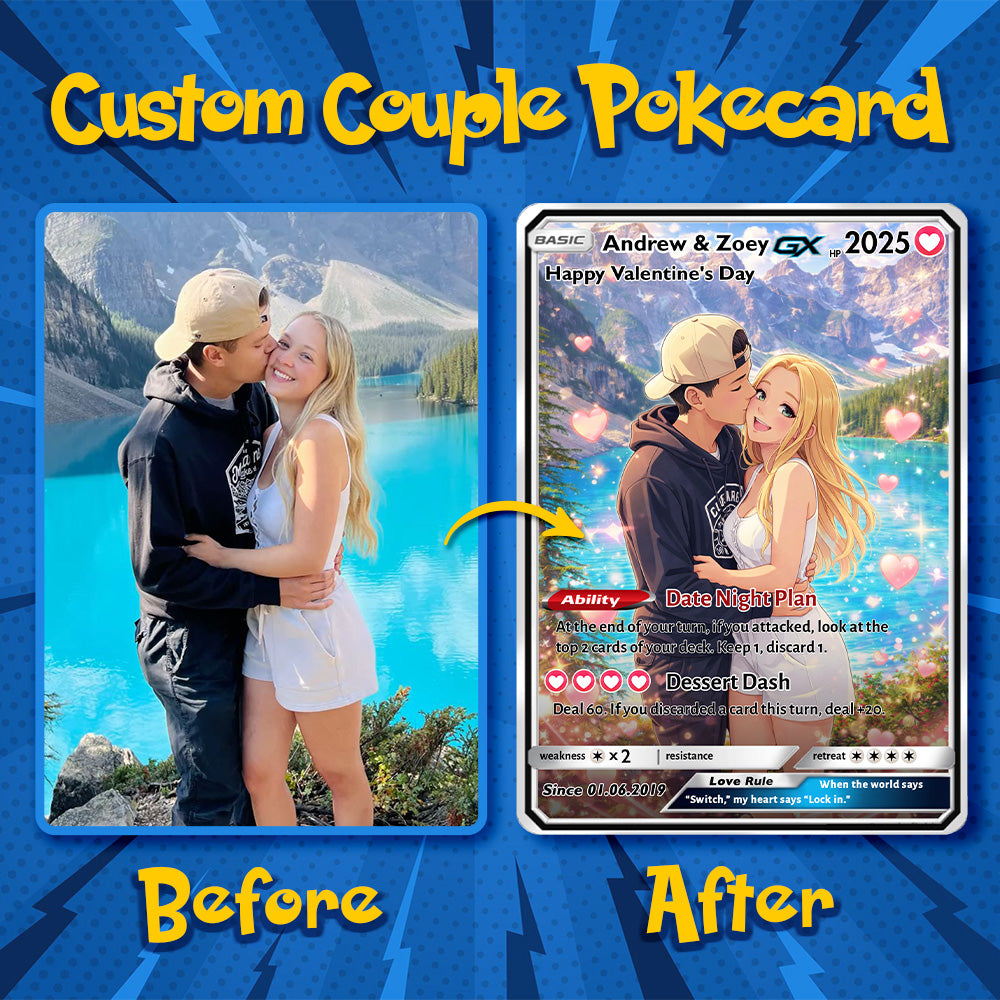 50% OFF💕Personalized Couple Anime Art Pokecard Trading Card