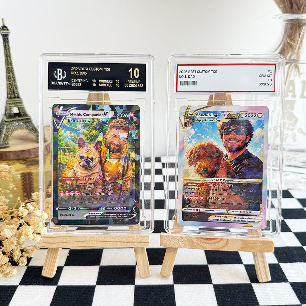 50% OFFđ¶Custom Dad & Pet Anime Poke Card V/VMAX/GX/EX, Father's Day Gift