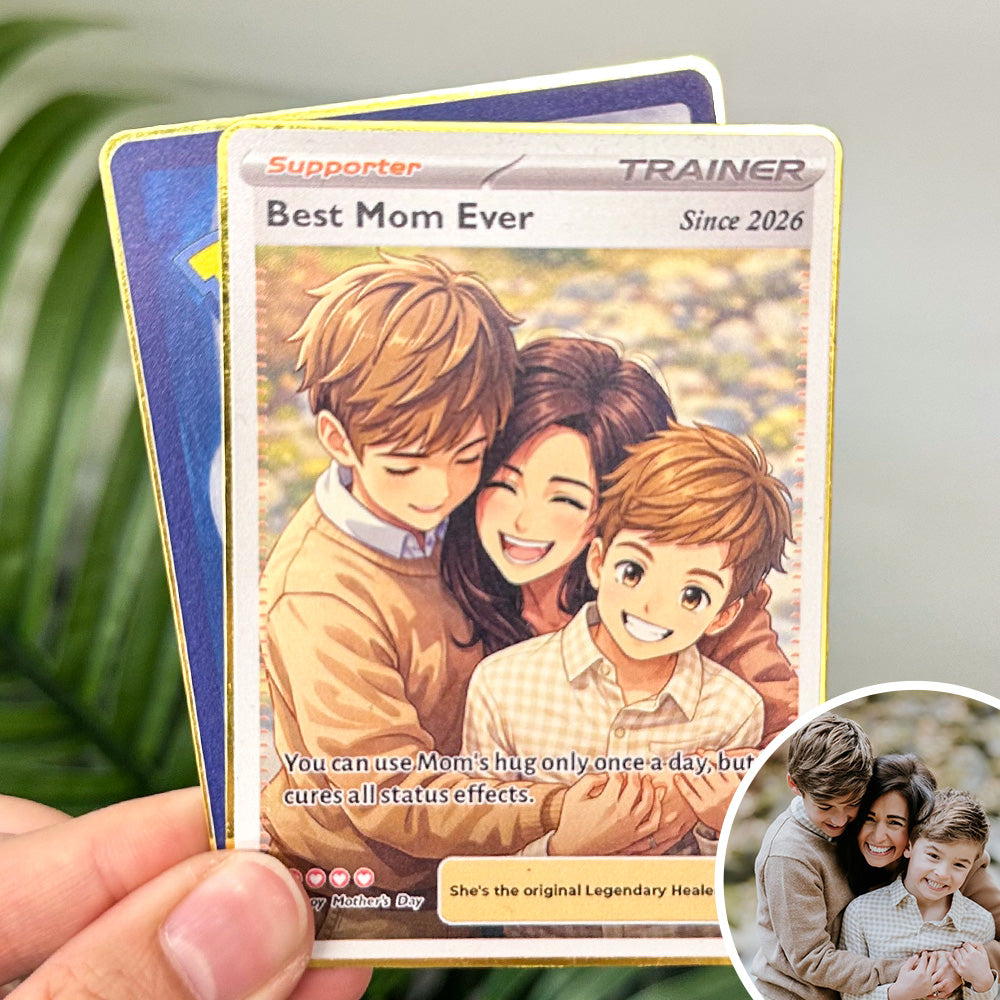 50% OFFđˇPersonalized Mom Anime Supporter Trainer Card Pokecard, Mother's Day