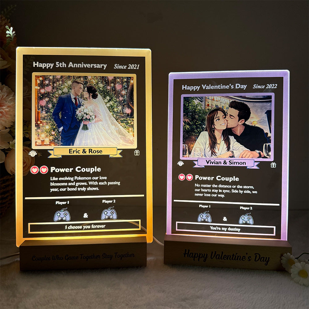 50%OFF❤️Custom Couple Anime Art Acrylic LED Light