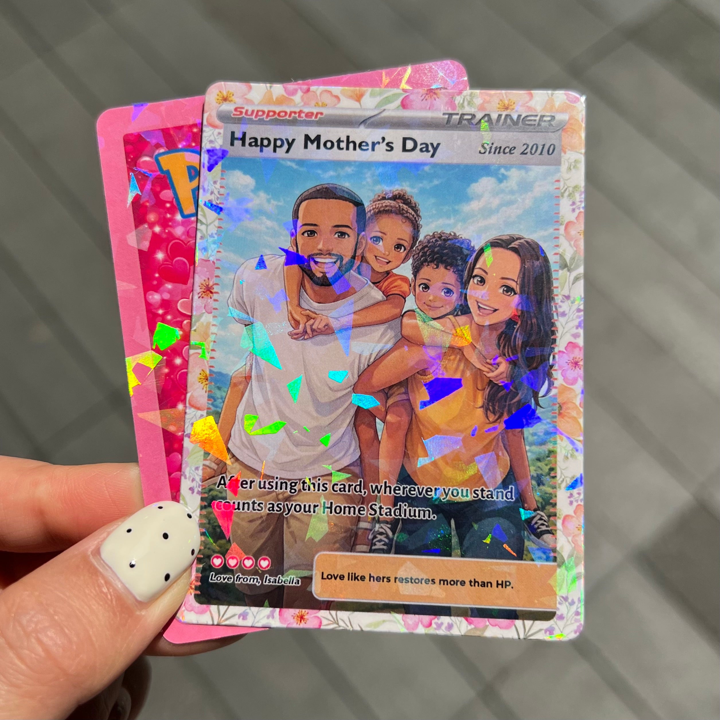 50% OFFđˇPersonalized Mom Anime Supporter Trainer Card Pokecard, Mother's Day