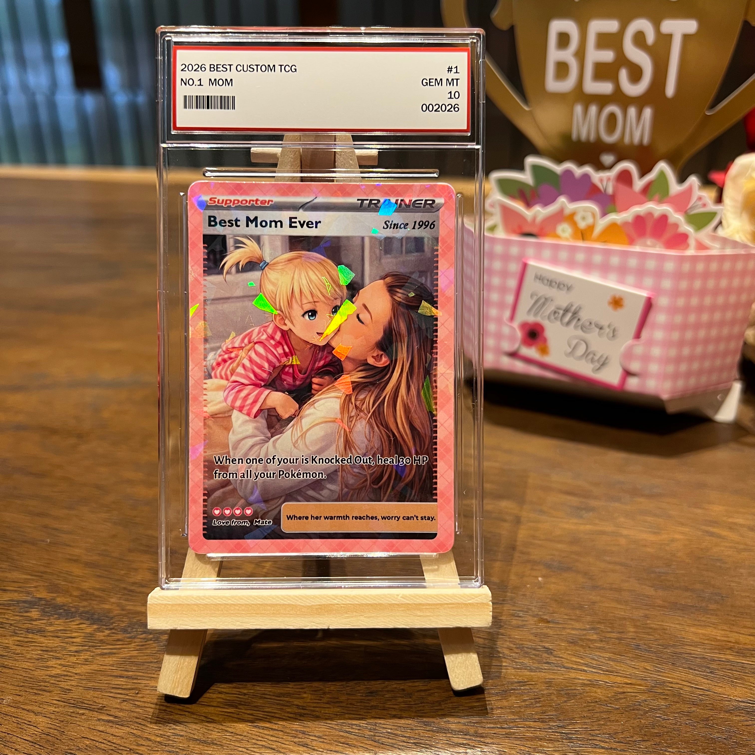 50% OFFđˇPersonalized Mom Anime Supporter Trainer Card Pokecard, Mother's Day