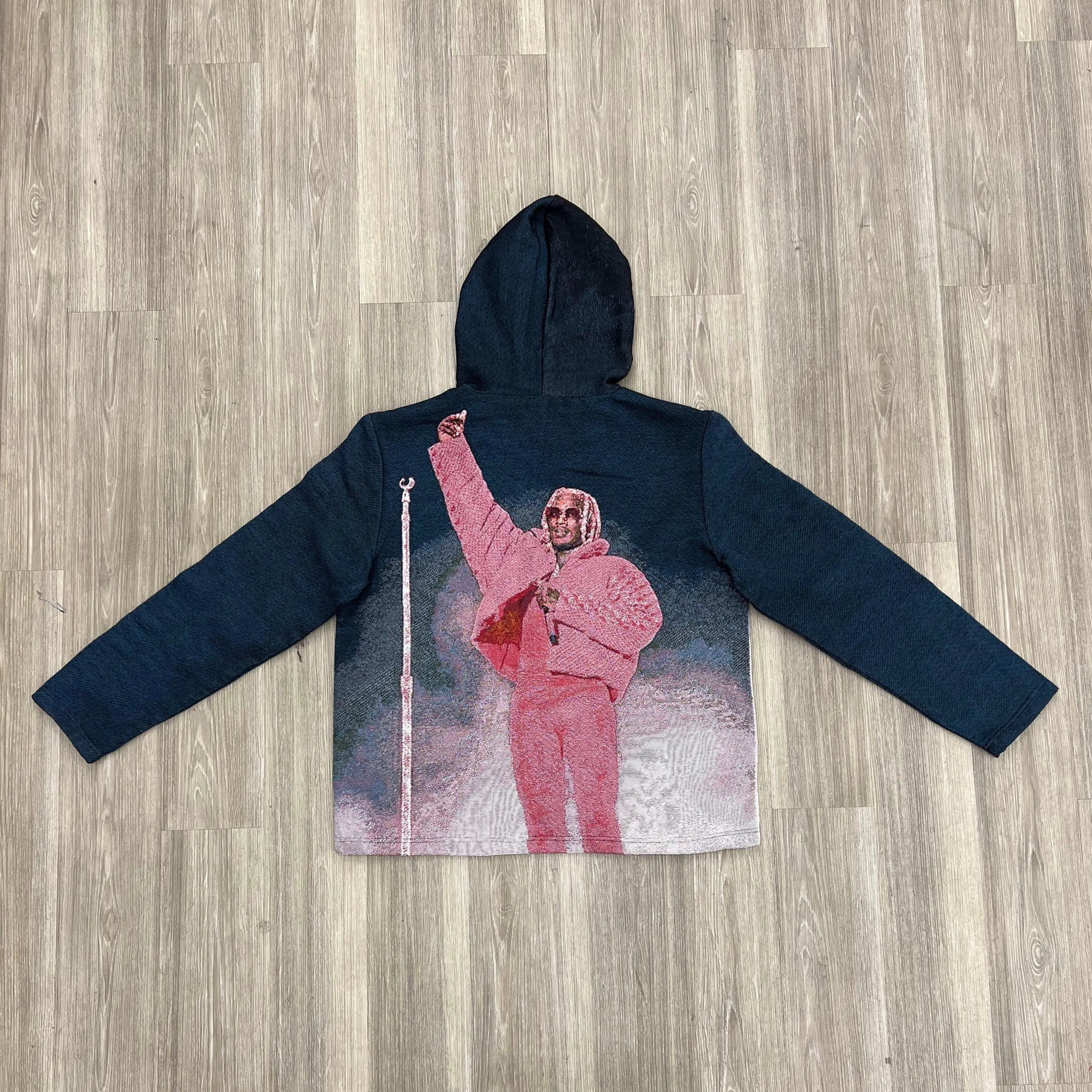 PINK THUG TAPESTRY HOODIE