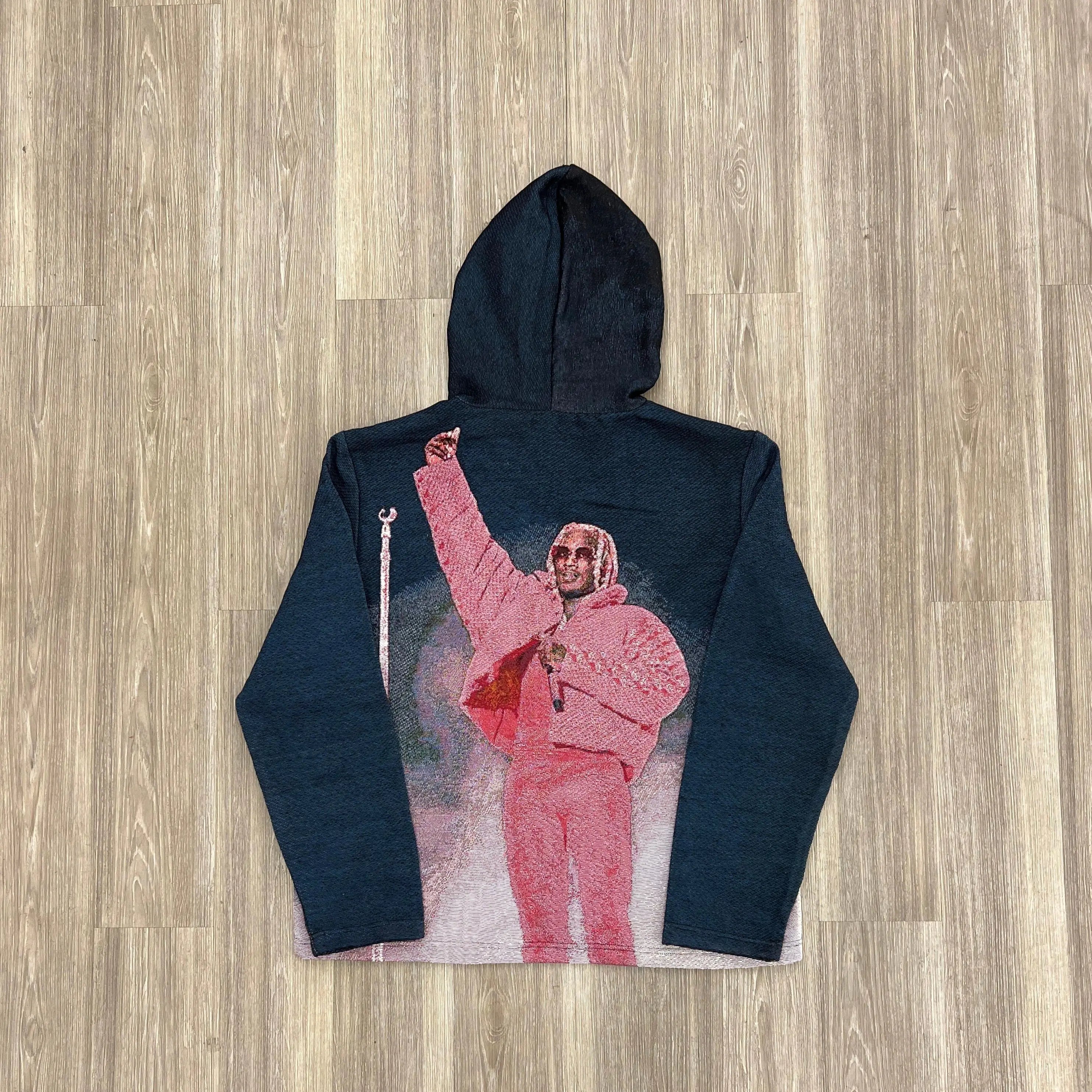 PINK THUG TAPESTRY HOODIE