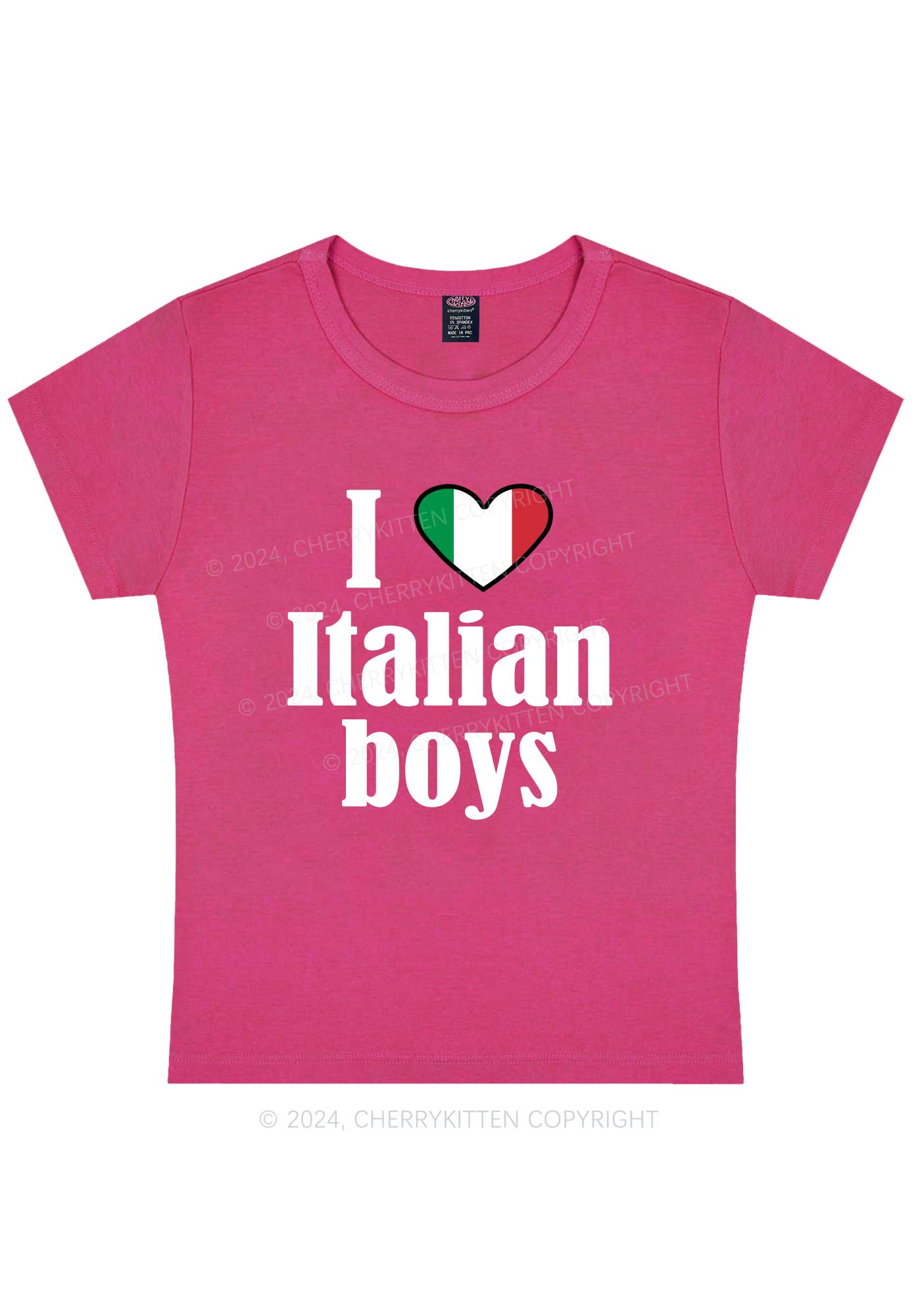 I Love Italian Boys Y2K Baby Tee Cherrykitten