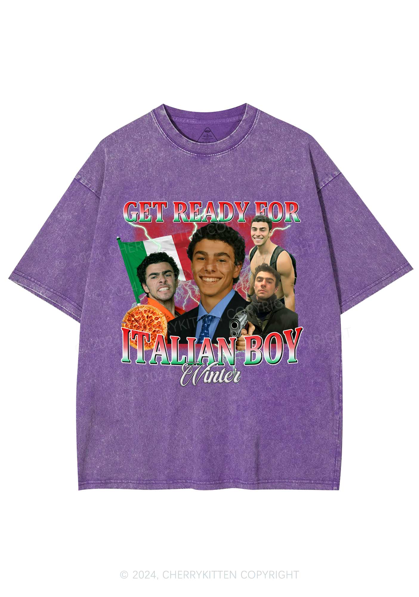 Italian Boy Winter Luigi Y2K Washed Tee Cherrykitten