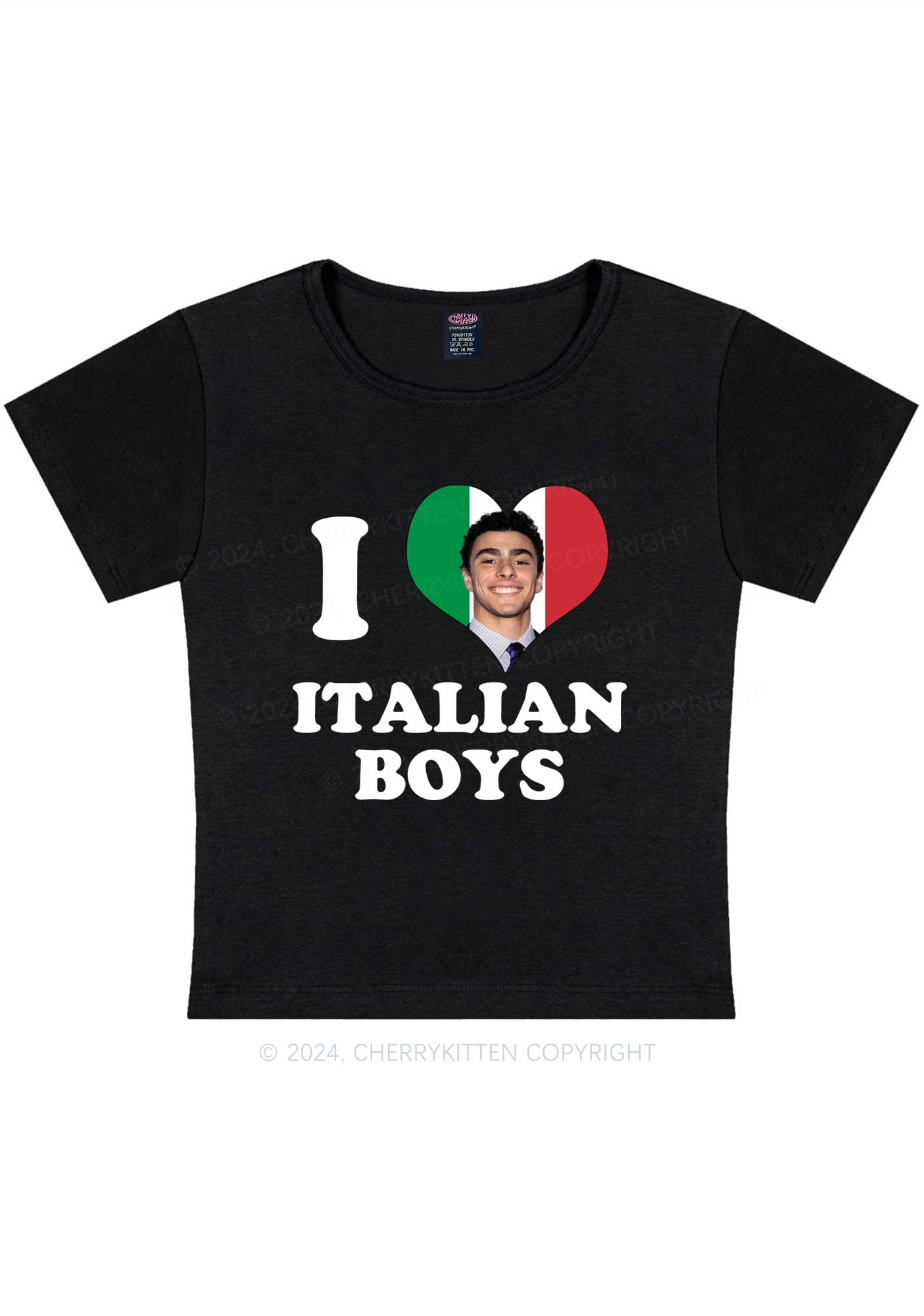 I Love Italian Luigi Y2K Baby Tee Cherrykitten