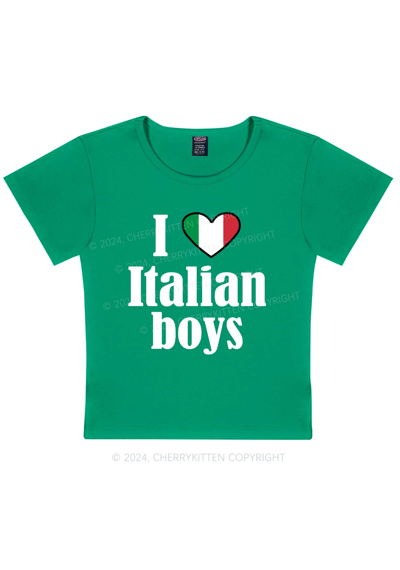 I Love Italian Boys Y2K Baby Tee Cherrykitten