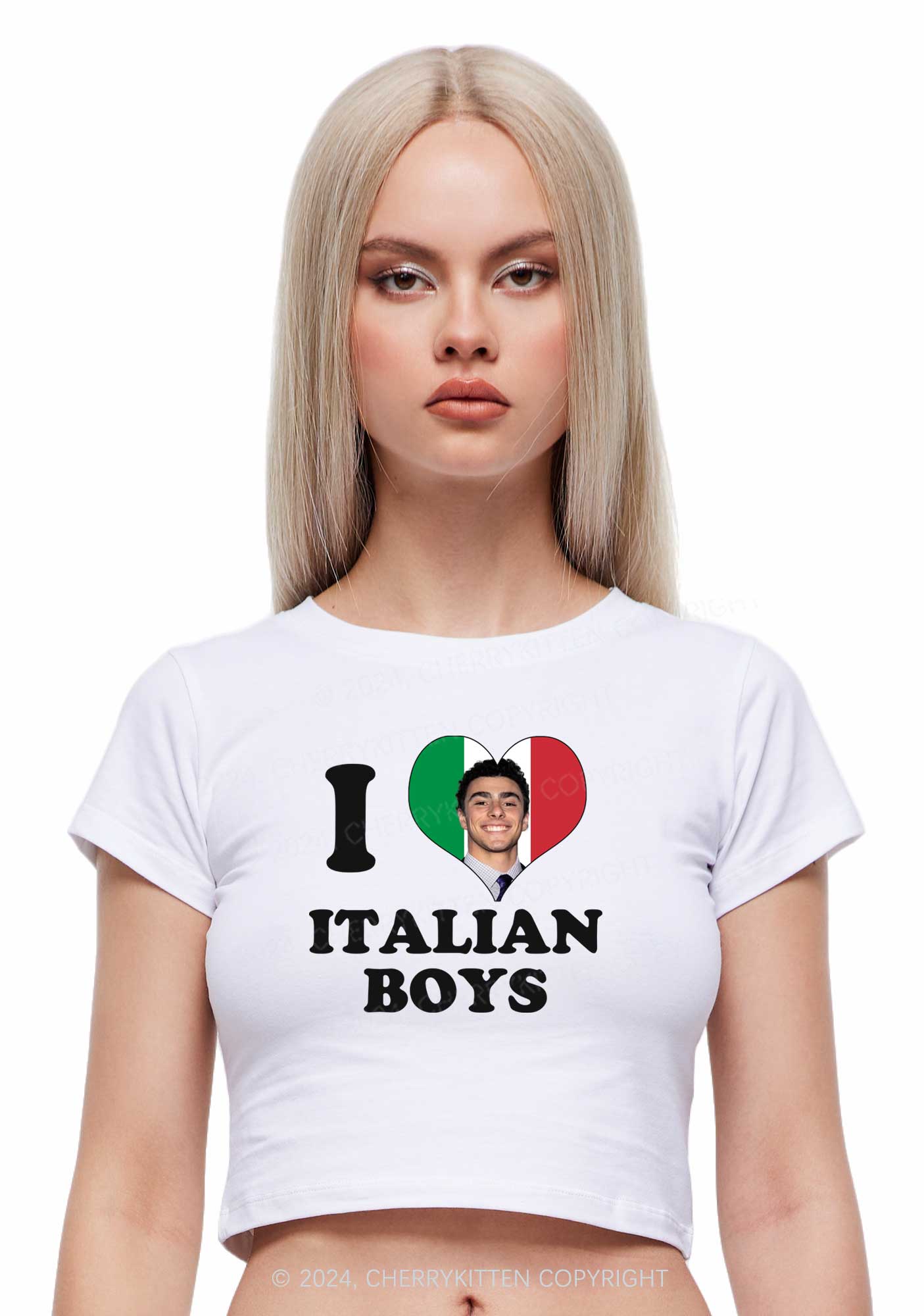 I Love Italian Luigi Y2K Baby Tee Cherrykitten