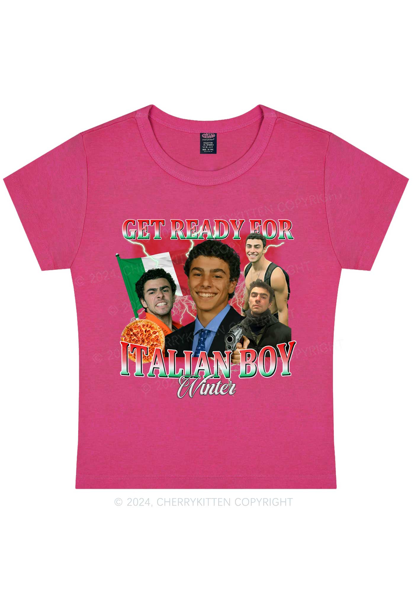 Italian Boy Winter Luigi Y2K Baby Tee Cherrykitten