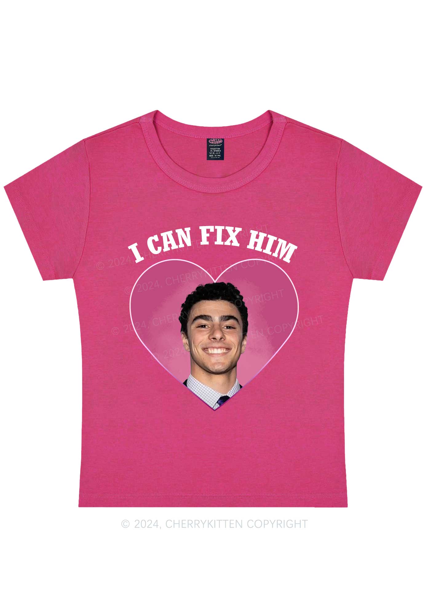 Fix Him Luigi Heart Y2K Baby Tee Cherrykitten