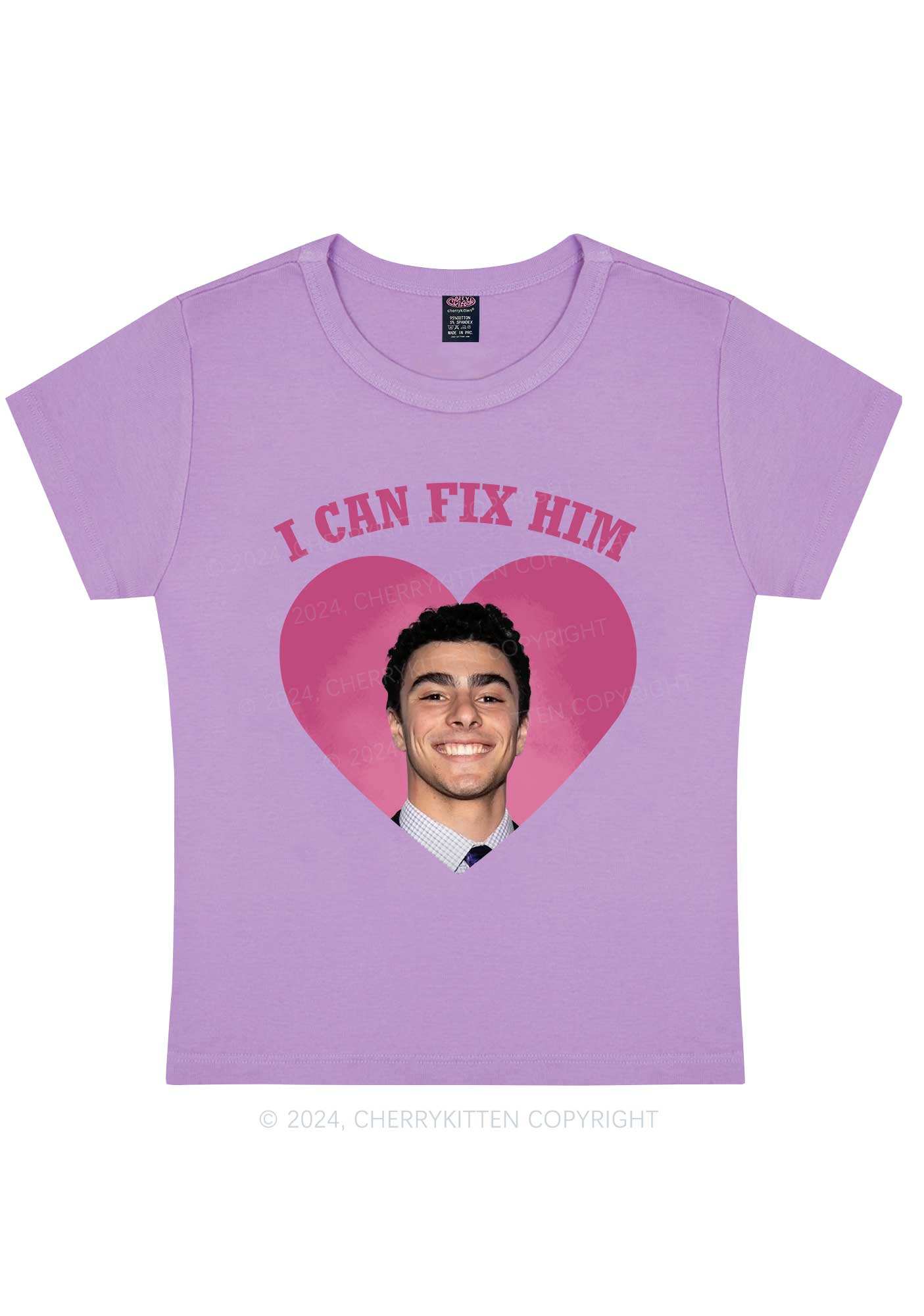 Fix Him Luigi Heart Y2K Baby Tee Cherrykitten