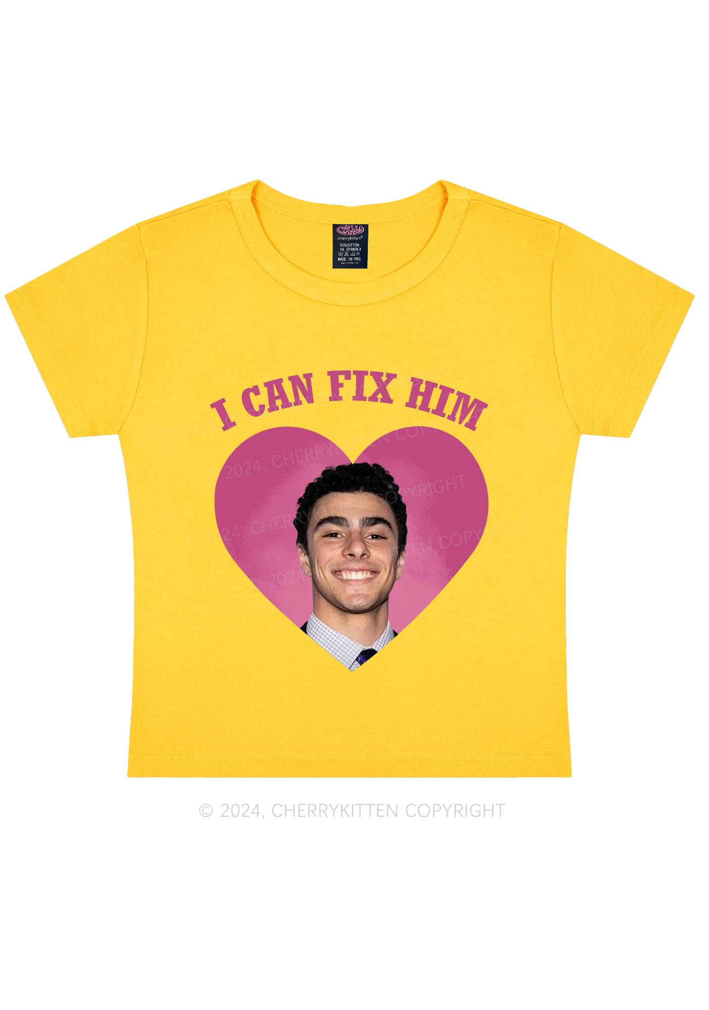 Fix Him Luigi Heart Y2K Baby Tee Cherrykitten