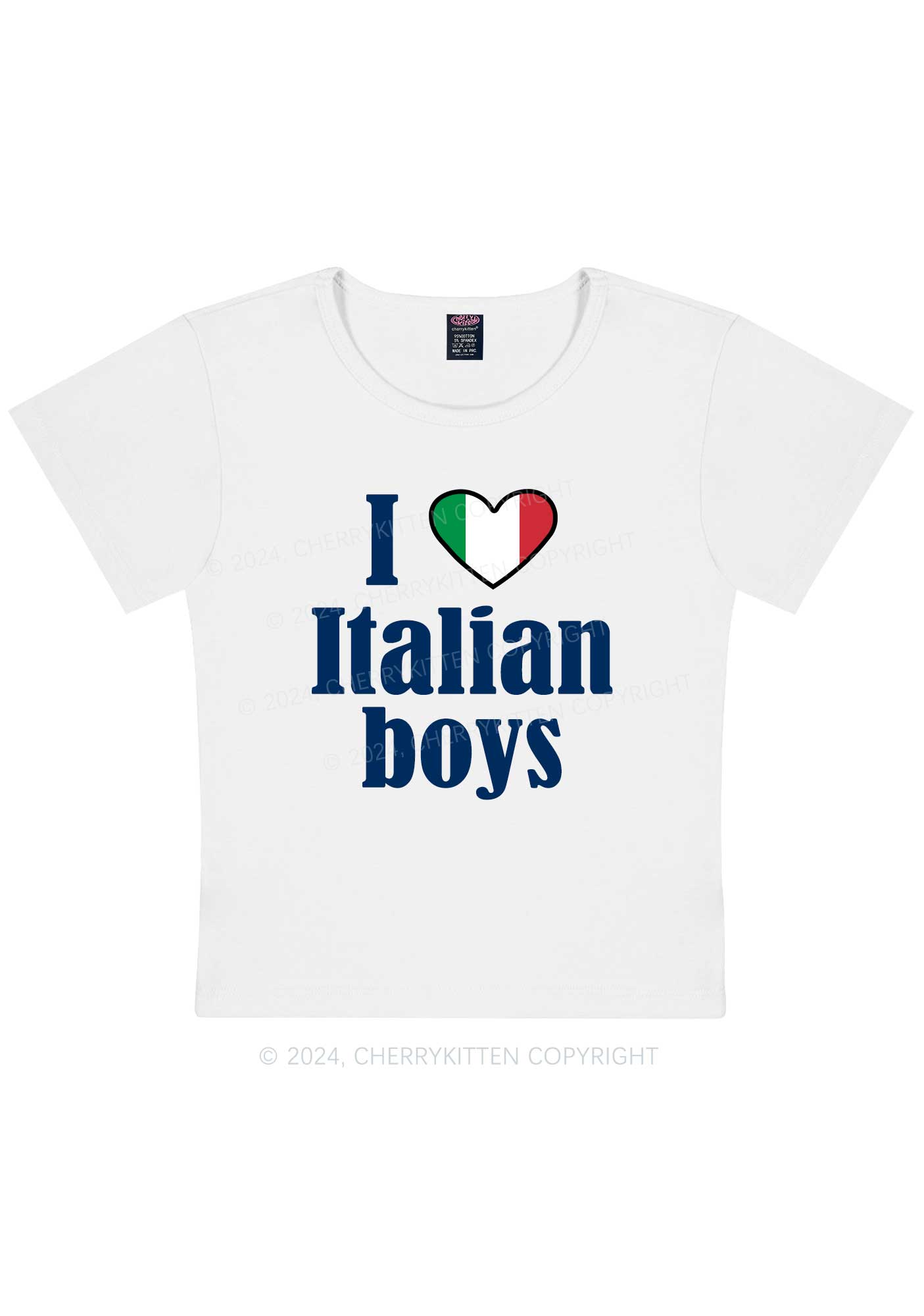 I Love Italian Boys Y2K Baby Tee Cherrykitten