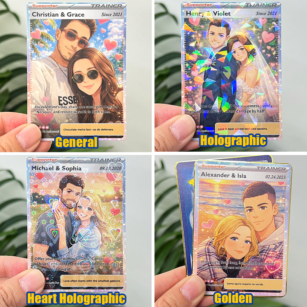 50% OFF💕Personalized Couple Anime Supporter Trainer Card Pokecard