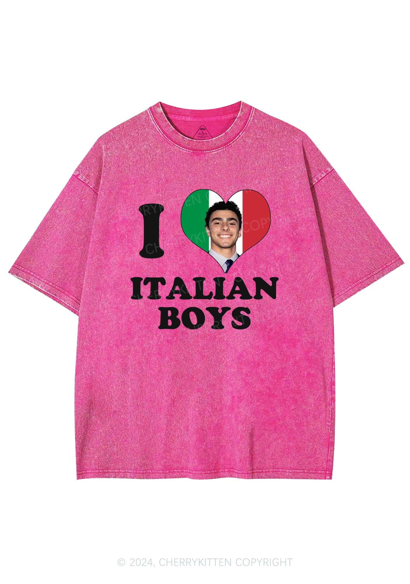 I Love Italian Luigi Y2K Washed Tee Cherrykitten