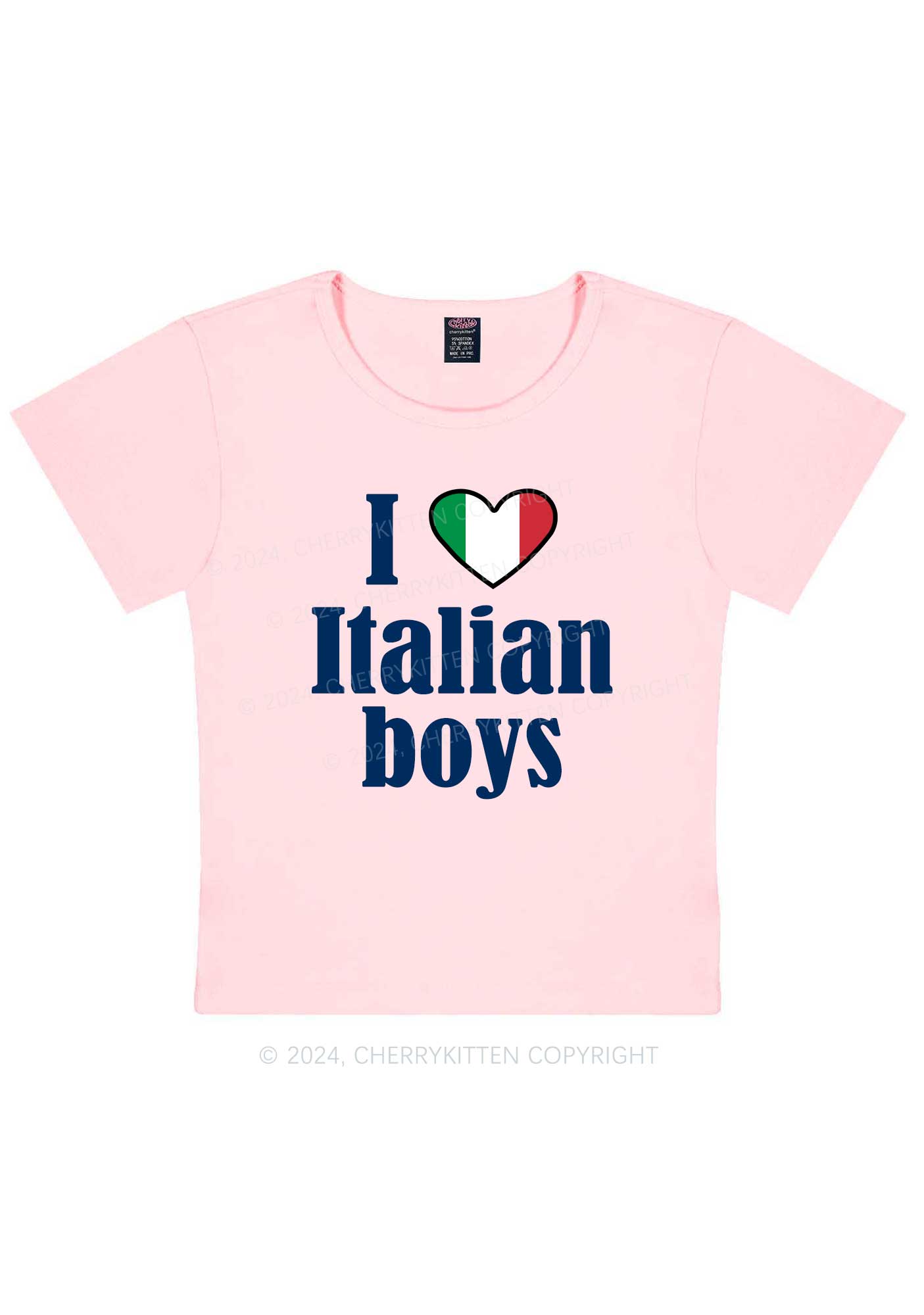 I Love Italian Boys Y2K Baby Tee Cherrykitten