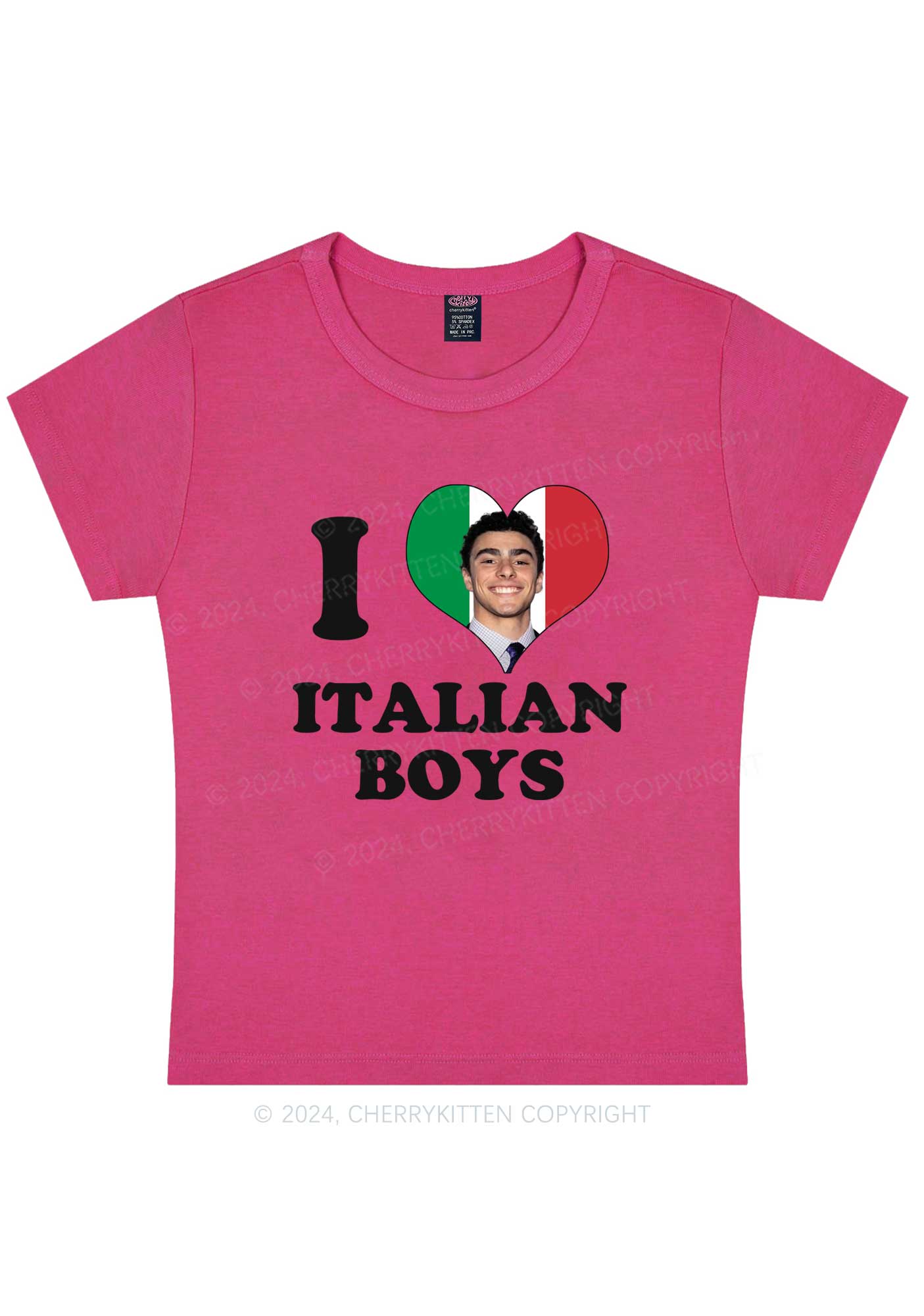 I Love Italian Luigi Y2K Baby Tee Cherrykitten