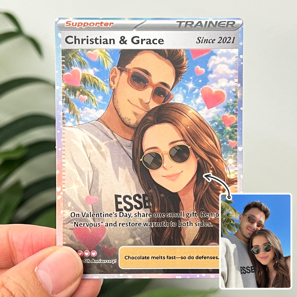 50% OFF💕Personalized Couple Anime Supporter Trainer Card Pokecard