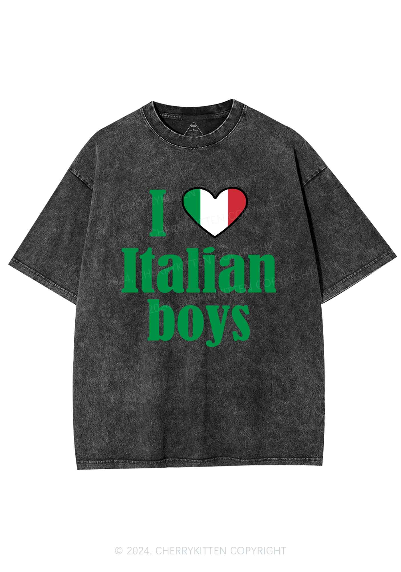 I Love Italian Boys Y2K Washed Tee Cherrykitten