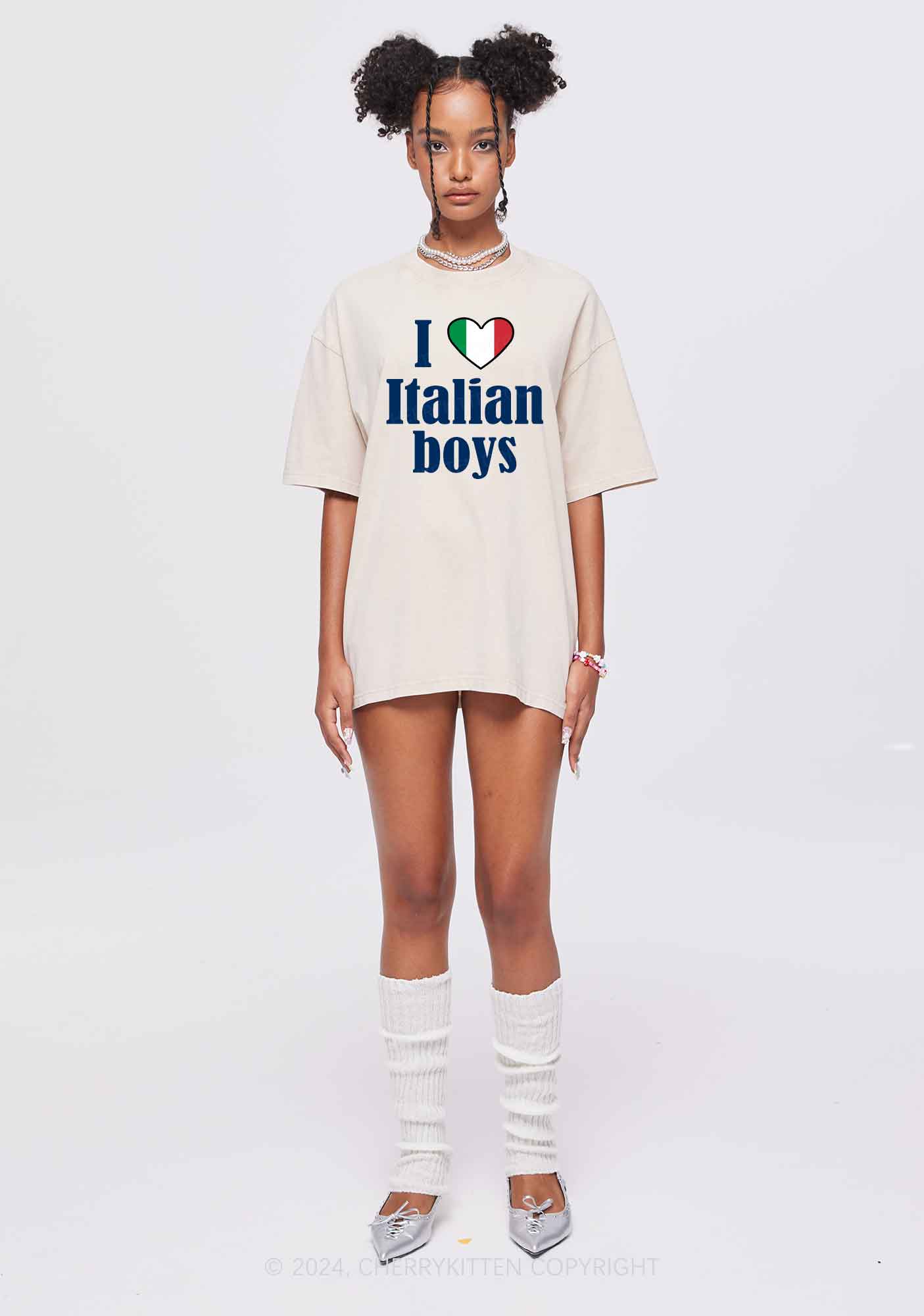 I Love Italian Boys Y2K Washed Tee Cherrykitten