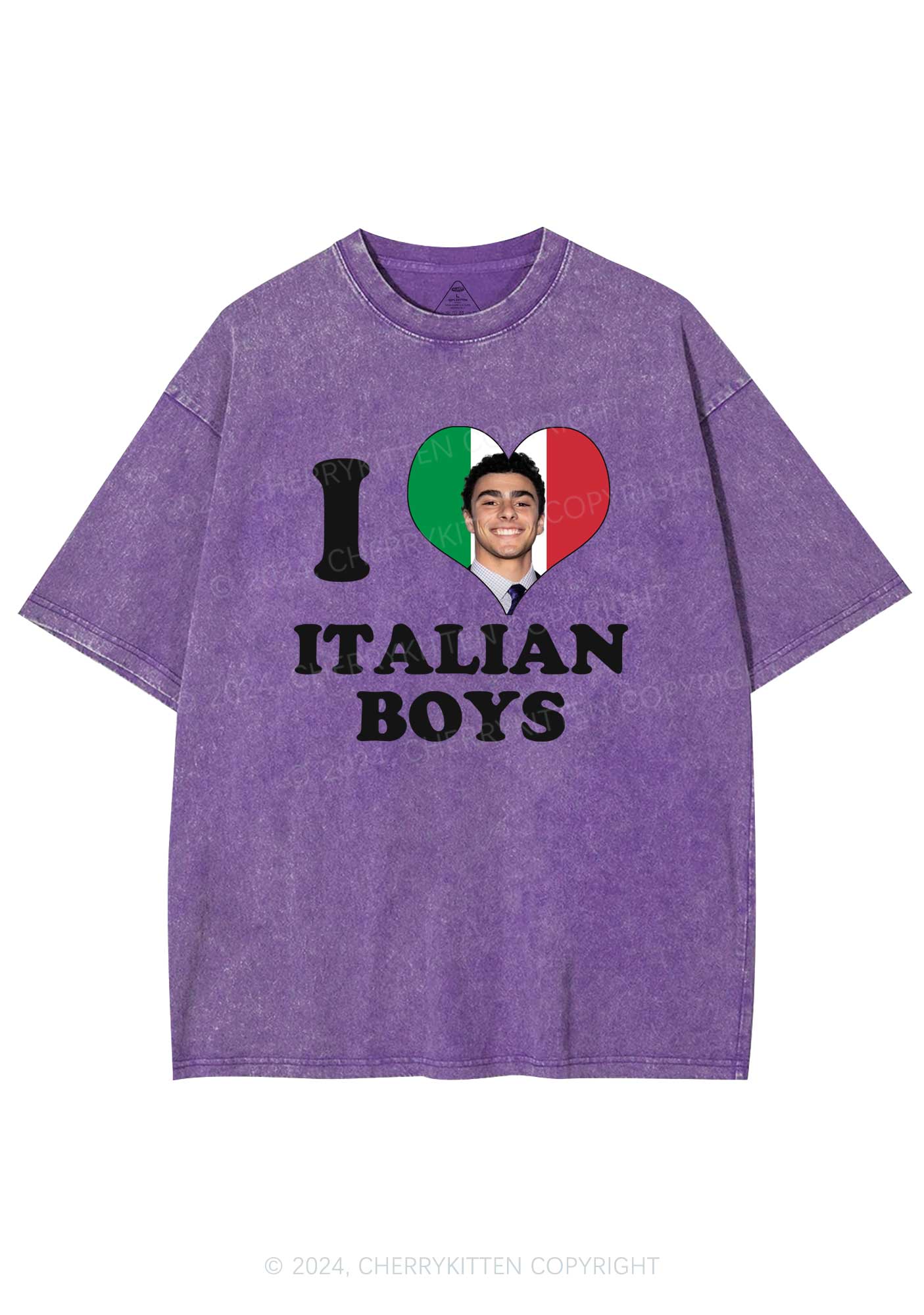 I Love Italian Luigi Y2K Washed Tee Cherrykitten