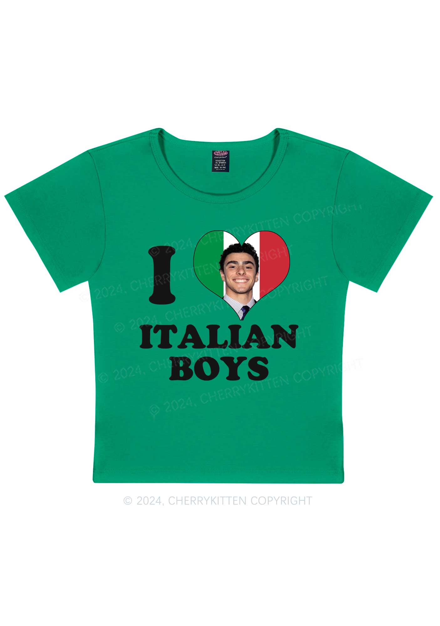 I Love Italian Luigi Y2K Baby Tee Cherrykitten