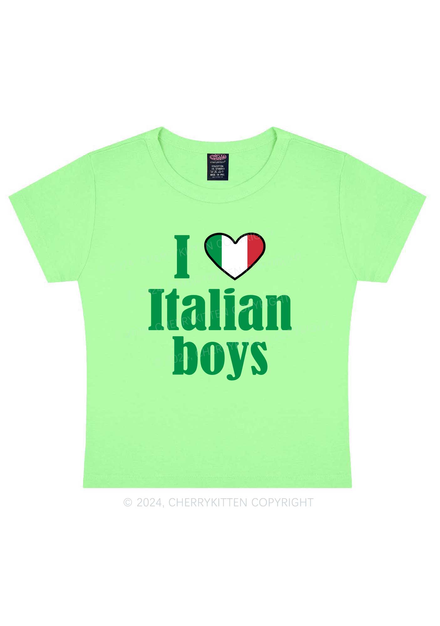 I Love Italian Boys Y2K Baby Tee Cherrykitten