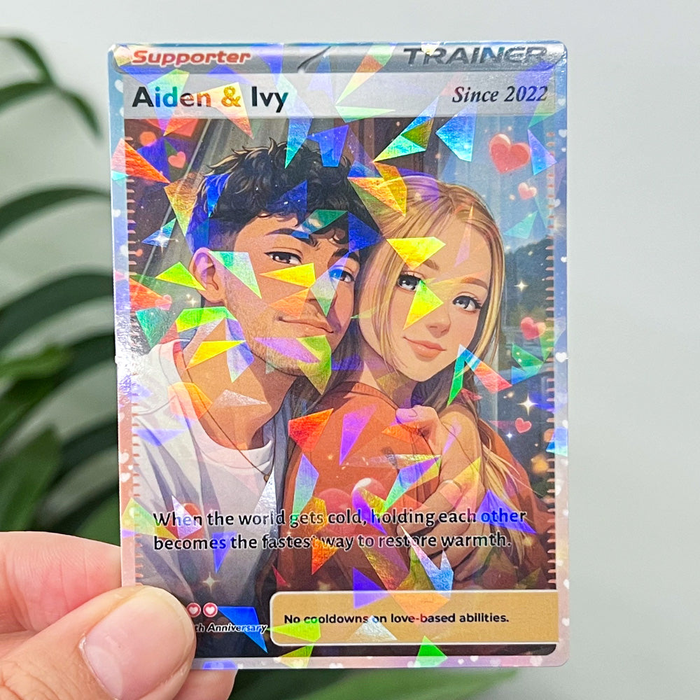 50% OFF💕Personalized Couple Anime Supporter Trainer Card Pokecard
