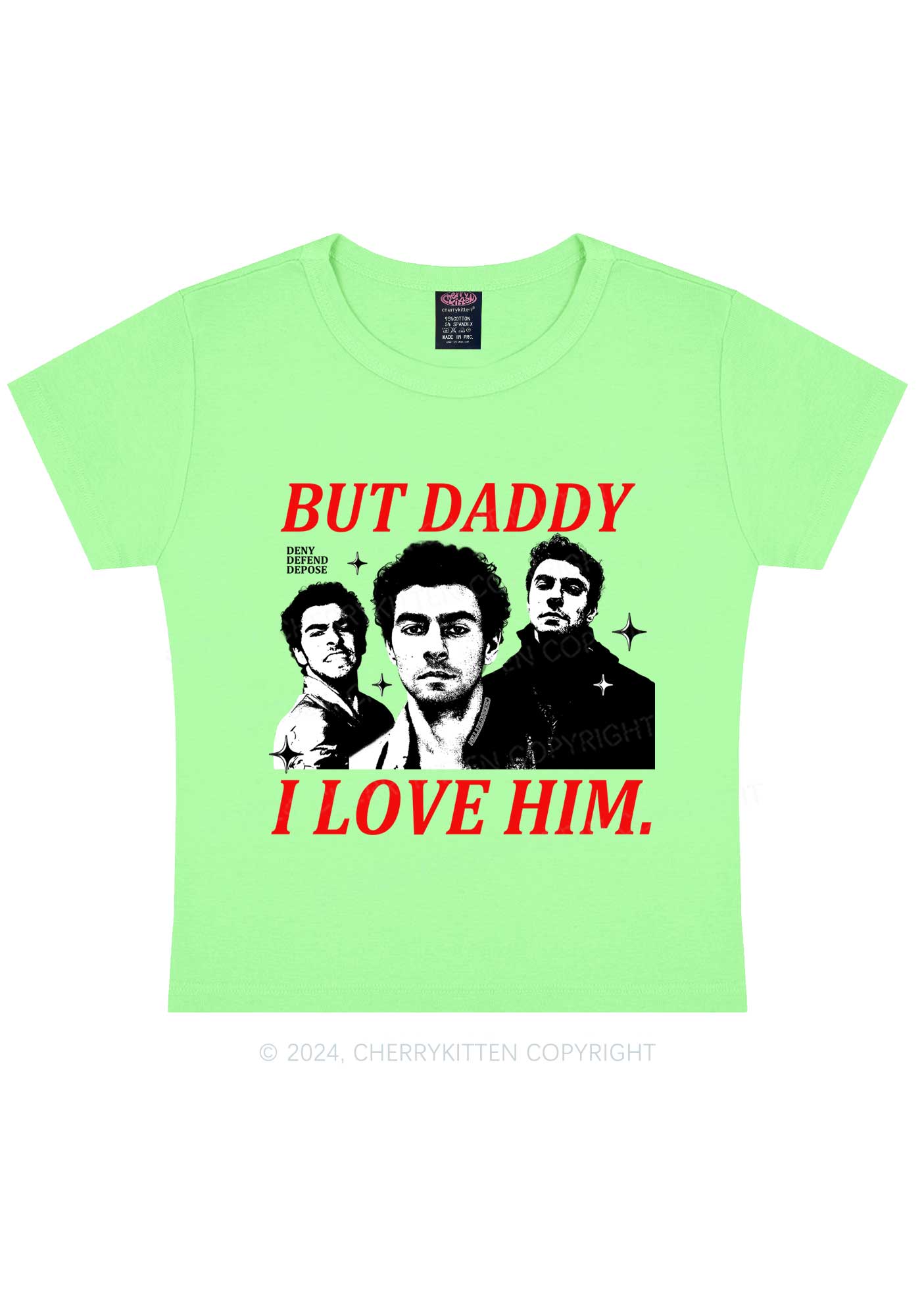 Daddy I Love Luigi Y2K Baby Tee Cherrykitten