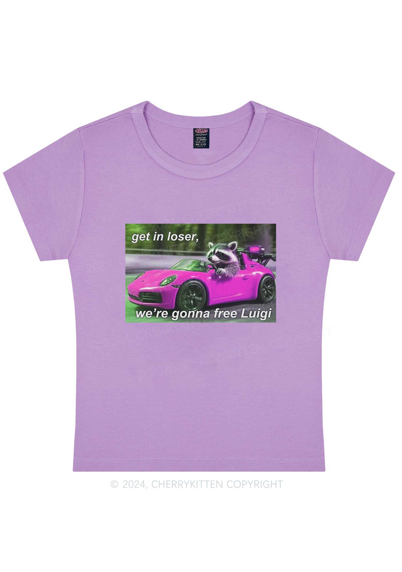 Get In Loser Free Him Y2K Baby Tee Cherrykitten