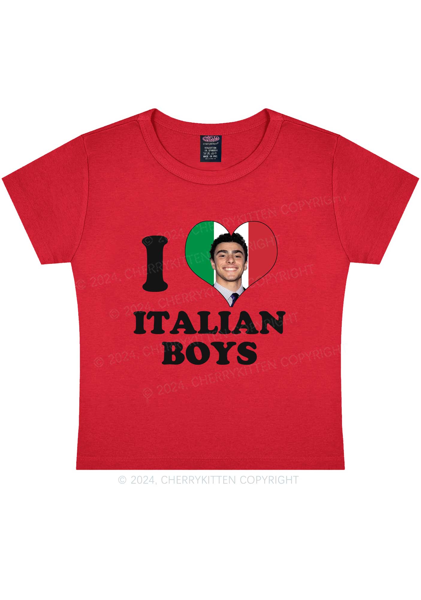 I Love Italian Luigi Y2K Baby Tee Cherrykitten