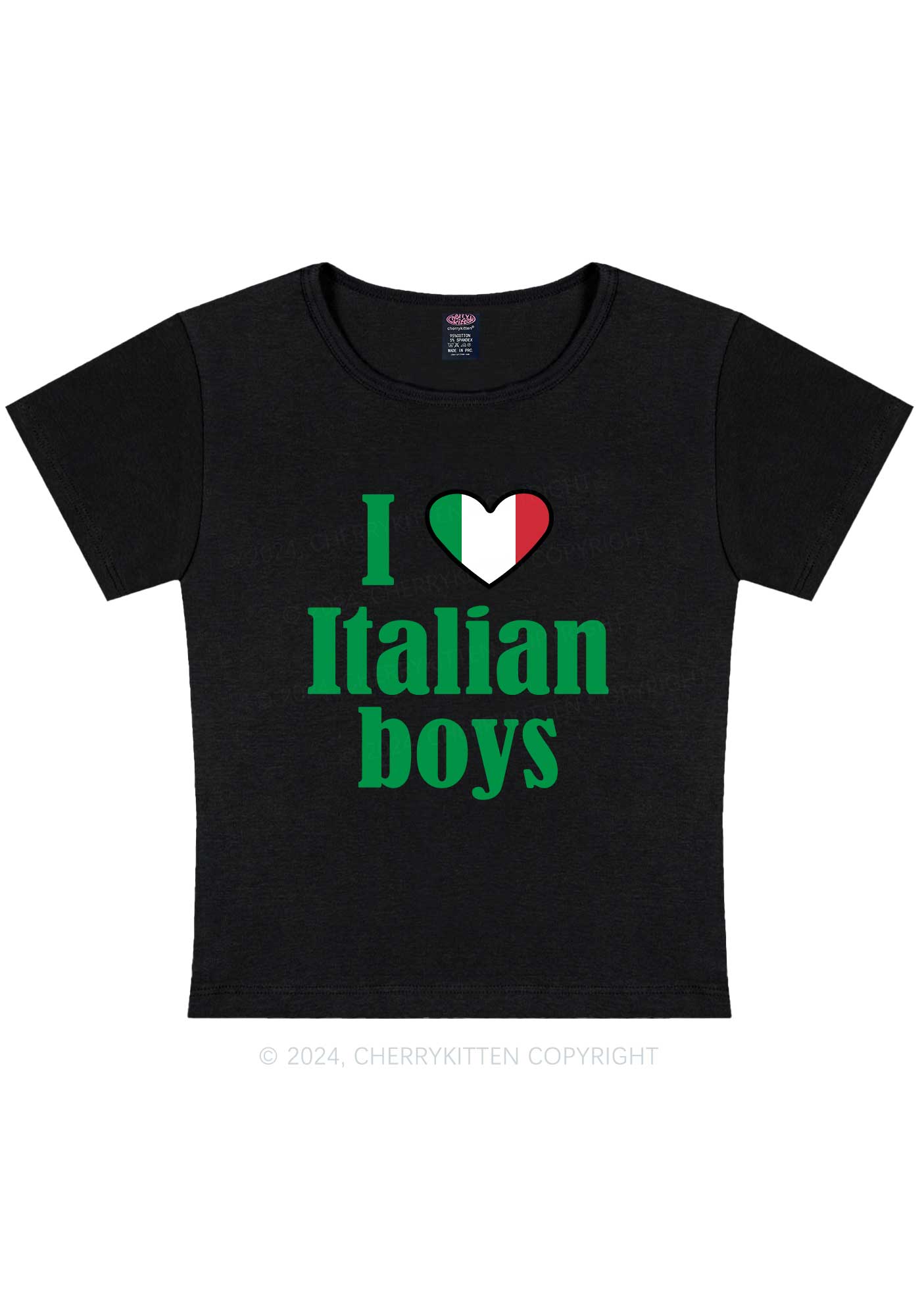 I Love Italian Boys Y2K Baby Tee Cherrykitten