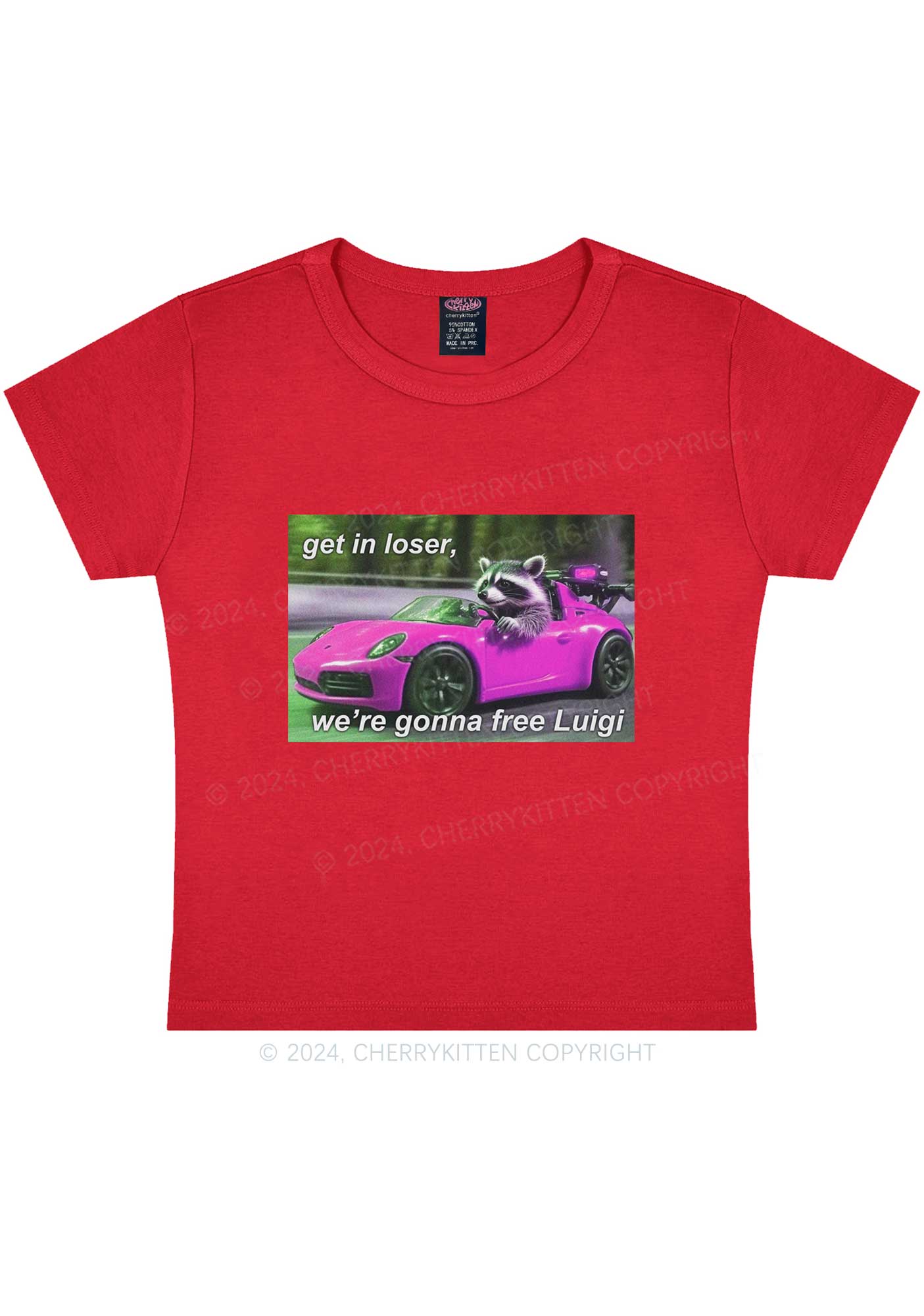 Get In Loser Free Him Y2K Baby Tee Cherrykitten