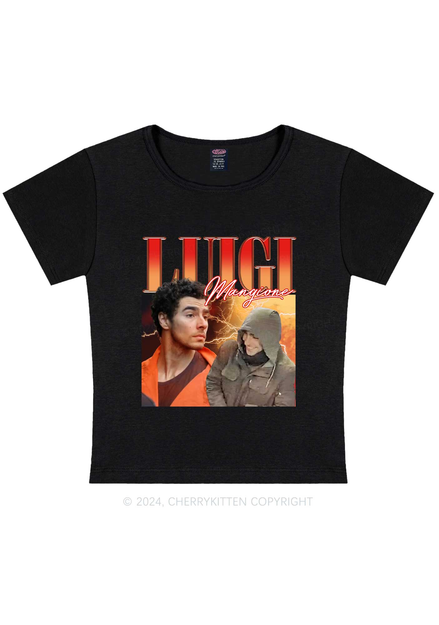 Orange Luigi Y2K Baby Tee Cherrykitten