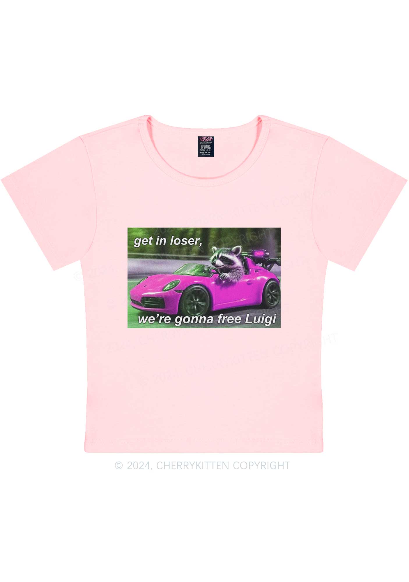 Get In Loser Free Him Y2K Baby Tee Cherrykitten