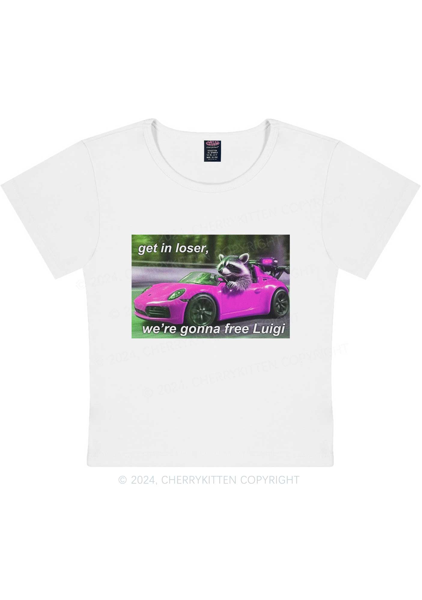 Get In Loser Free Him Y2K Baby Tee Cherrykitten