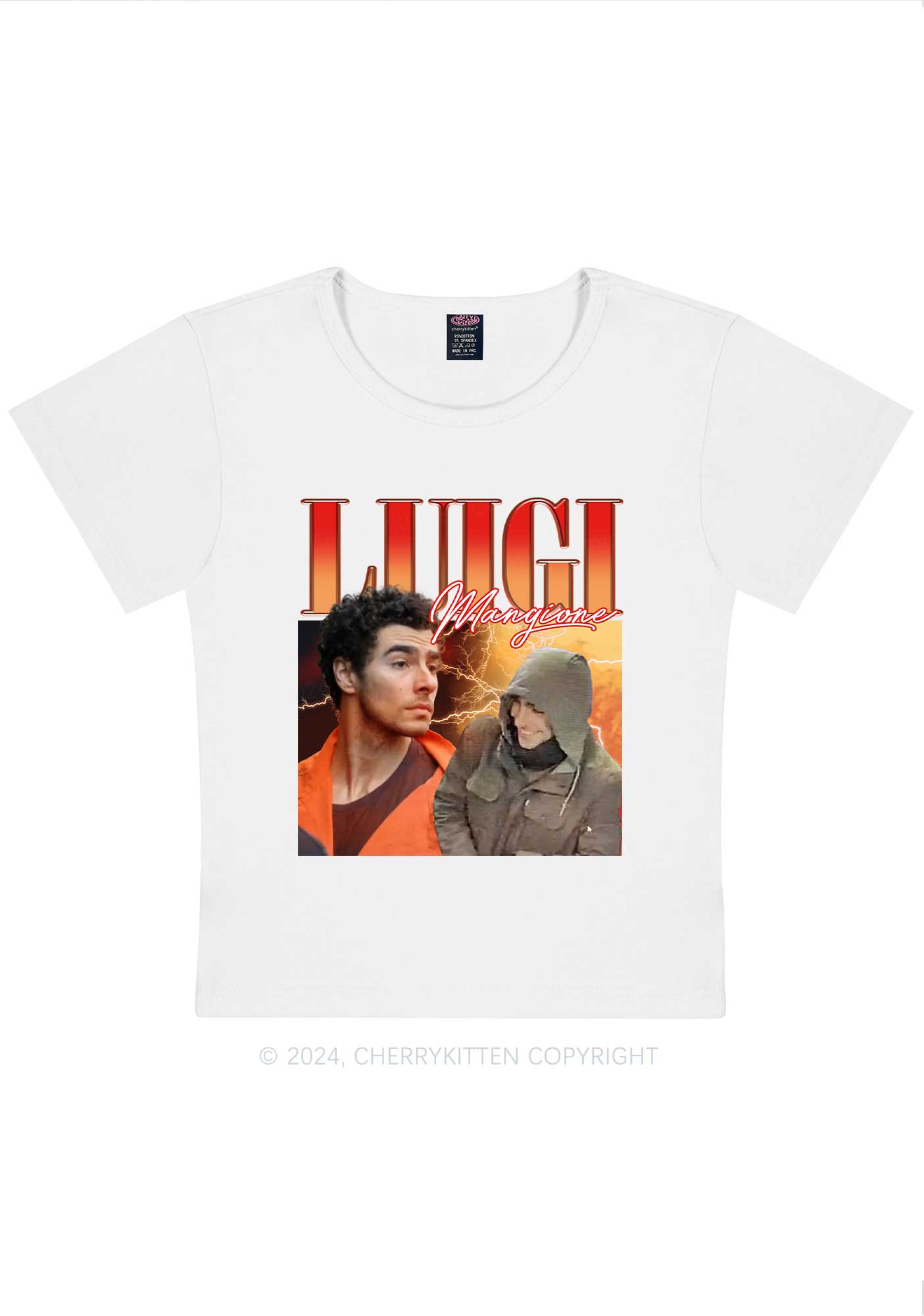 Orange Luigi Y2K Baby Tee Cherrykitten