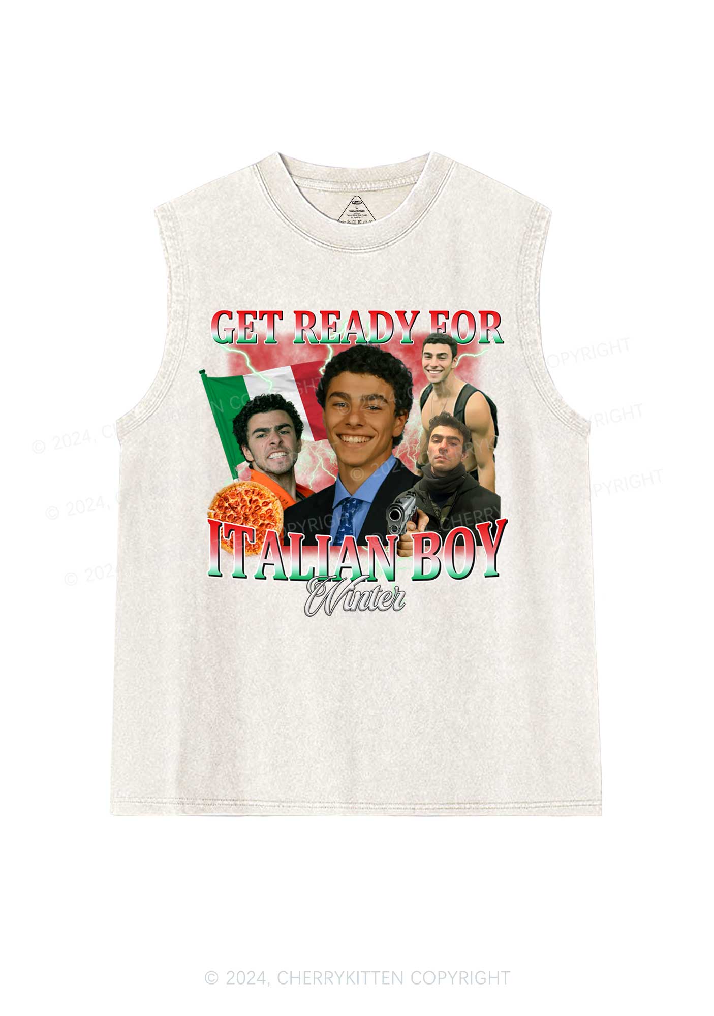 Italian Boy Winter Luigi Y2K Washed Tank Cherrykitten