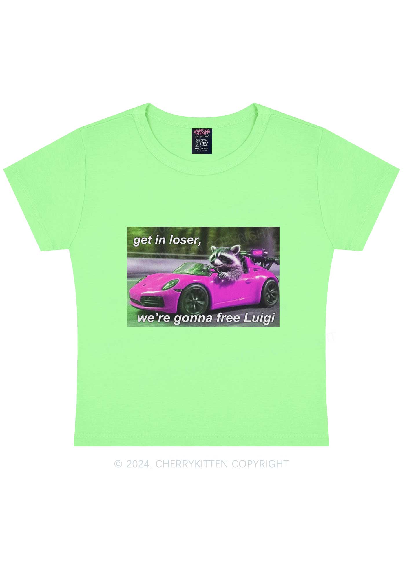 Get In Loser Free Him Y2K Baby Tee Cherrykitten