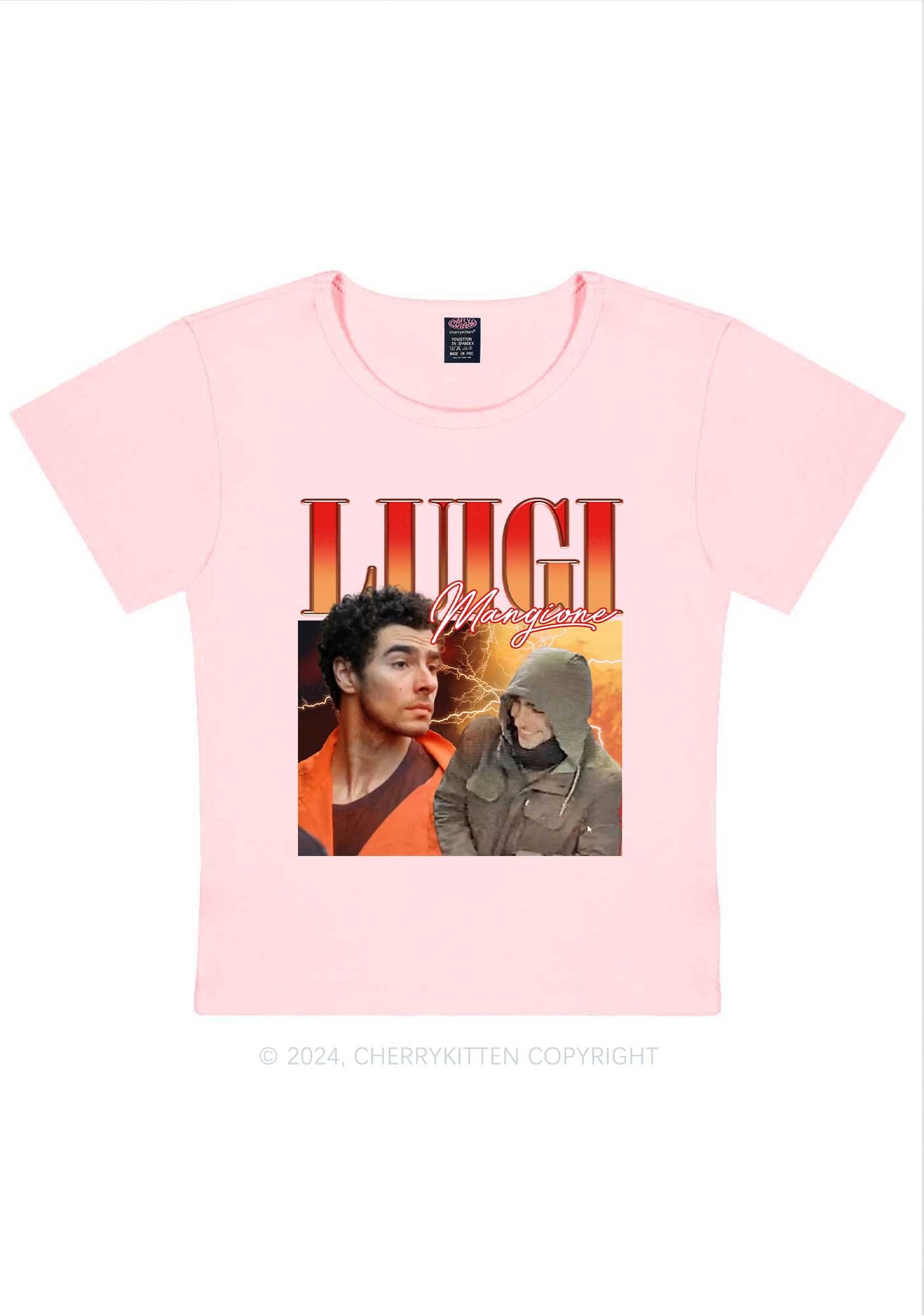 Orange Luigi Y2K Baby Tee Cherrykitten